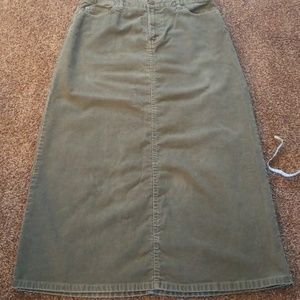 Green corduroy skirt